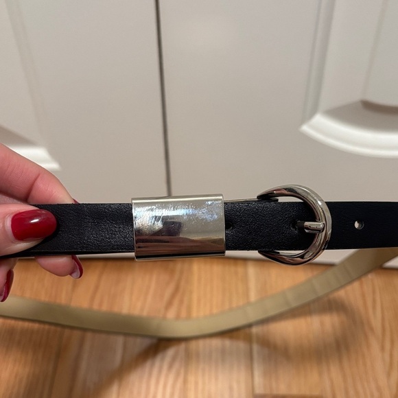 Accessories - Black Belt with Silver Buckle